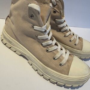 Boohoo Tan High-Top Sneakers